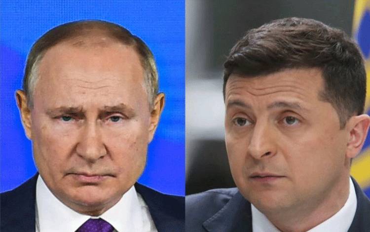 Foto dokumen menunjukkan Presiden Rusia Vladimir Putin (kiri) dan Presiden Ukraina Volodymyr Zelenskyy (kanan). (Xinhua)
