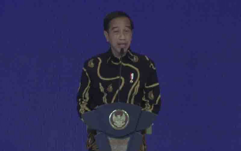 Tangkapan layar - Presiden Joko Widodo saat memberi pengarahan dalam acara Aksi Afirmasi Bangga Buatan Indonesia di Bali, Jumat (25/3/2022). (foto : ANTARA/Gilang Galiartha)