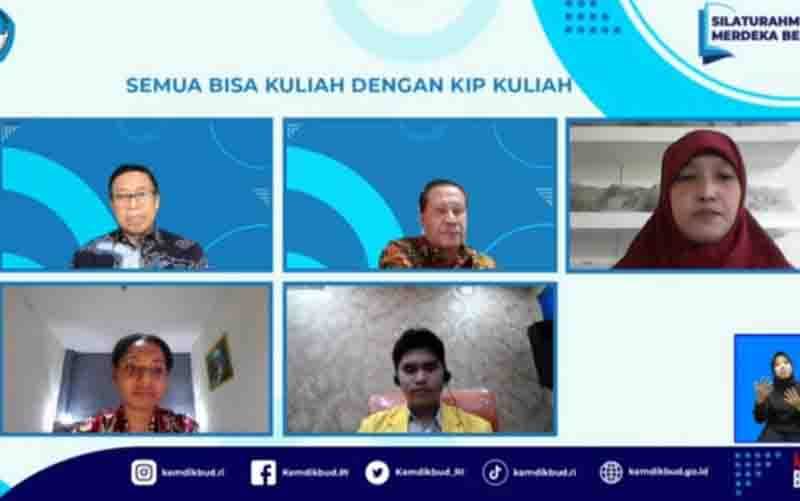 Tangkapan layar webinar silaturahmi Merdeka Belajar di Jakarta, Kamis (24/3/2022). (foto : ANTARA/HO-Humas Kemendikbudristek)