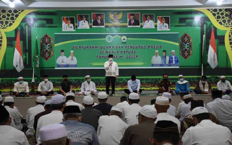 Suasana saat silaturahmi ulama dan pengurus masjid bersama Pemkab Kapuas, bertempat di Sekretariat MUI dan NU Kapuas