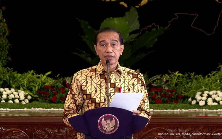Tangkapan layar, Presiden RI Joko Widodo memberikan arahan dalam Peresmian Pembukaan Musyawarah Perencanaan Pembangunan Nasional 2022 di Istana Negara, Jakarta, Kamis (28/4/2022). ANTARA/Rangga Pandu Asmara Jingga