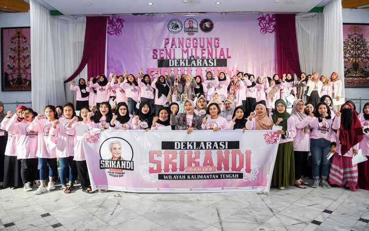 Ratusan perempuan di Kota Palangka Raya mendukung Gubernur Jawa Tengah, Ganjar Pranowo maju sebagai Presiden 2024