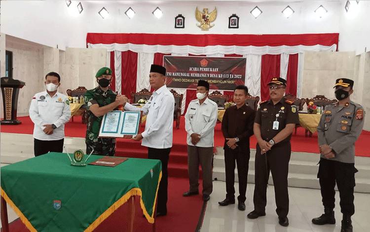 Peresmian TNI Manunggal Membangun Desa (TMMD) ke 113 yang akan dilaksanakan di Desa Sungai Pasir.