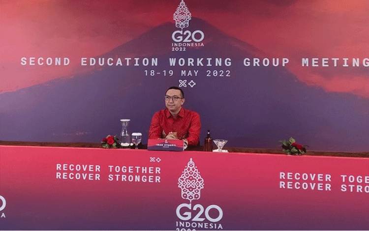 Ketua EdWG G20, Iwan Syahril, di Bandung, Jumat (20/5/2022). (ANTARA/Indriani)