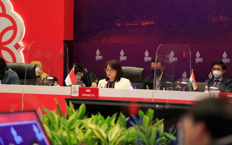 Co-chair Presidency Nella Sri Hendriyetty dalam Working Group kedua (2nd FWG) Presidensi G20 Indonesia di Jakarta, Rabu (25/5/2022). (ANTARA/HO-Kemenkeu)