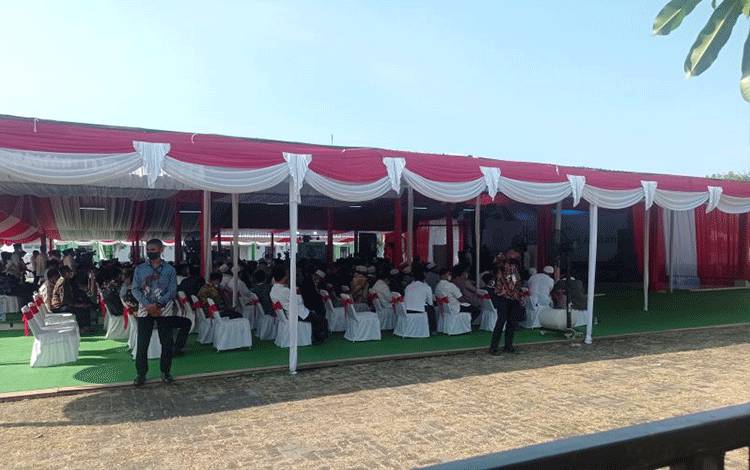 Wakil Presiden KH Ma'ruf Amin melaksanakan Houl peringatan Syekh Nawawi ke 129 bertempat di Pesantren An Nawawi Tanara Kabupaten Serang. ANTARA/Mansur