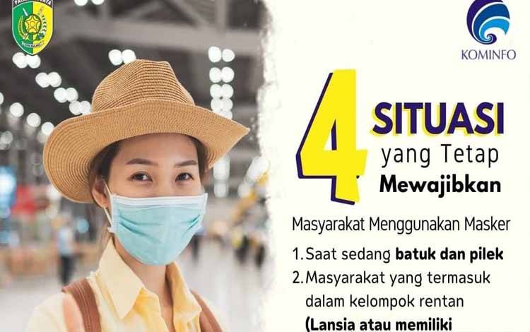 Kampanye Kominfo tentang 4 situasi wajib memakai masker