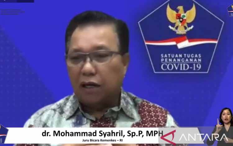 Juru Bicara Kementerian Kesehatan Mohammad Syahril. (ANTARA/Anita Permata Dewi)