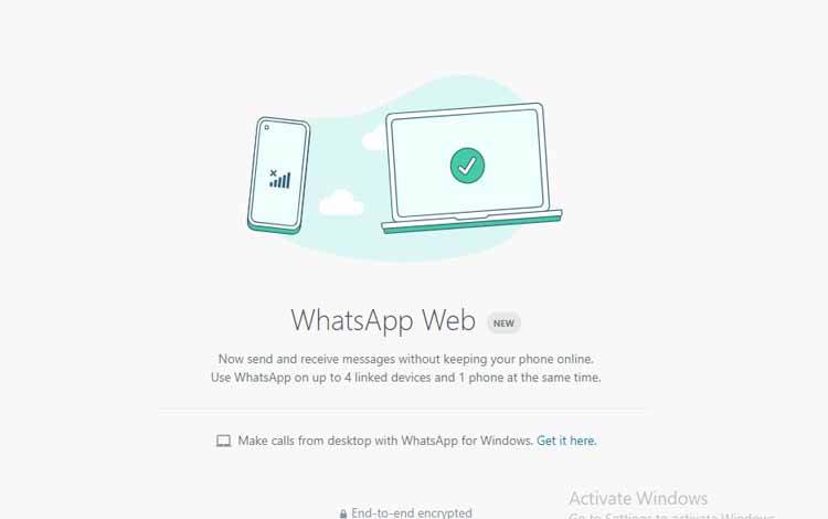 Aplikasi Whatsapp yang bisa dibuka melalui website dalam gawai laptop atau komputer. (FOTO: TESTI PRISCILLA)