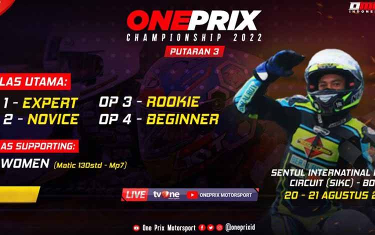 Oneprix Indonesia Motorprix Championship (IMC) 2022 kembali bergulir dengan memasuki putaran ketiga di Sentul International Karting Circuit, Bogor, Jawa Barat, Sabtu-Minggu (20-21/8/2022). (ANTARA/HO-Oneprix IMC 2022)