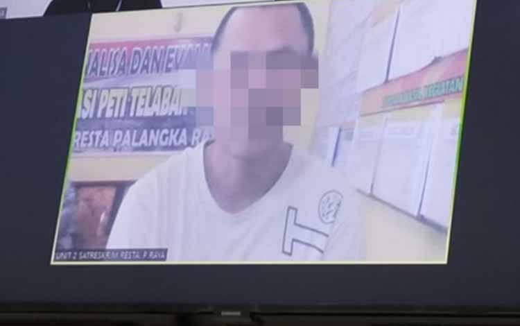 Terdakwa Ramly saat menjalani persidangan secara virtual di Pengadilan Negeri Palangka Raya