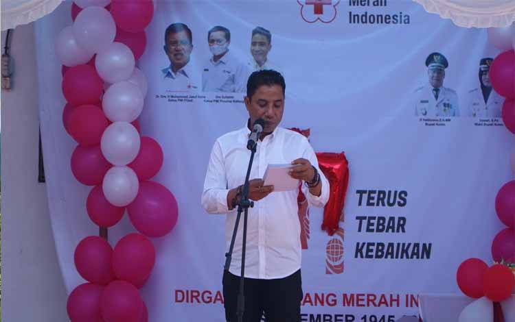 Ketua PMI Kotim, Supian Hadi saat menyampaikan sambutannya (FOTO :M ANDHIKA) 