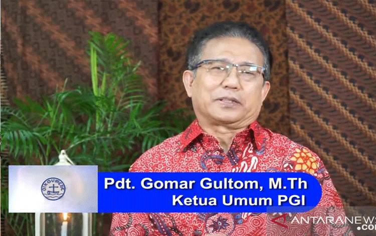 Ketua Umum Persekutuan Gereja-Gereja Indonesia Pendeta Gomar Gultom. (ANTARA/ (Muhammad Zulfikar)