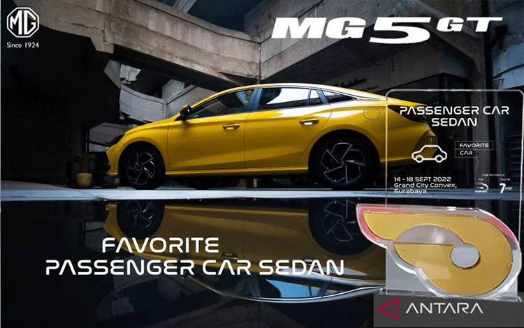 MG 5 GT terpilih menjadi mobil penumpang terfavorit (Favorite Passenger Car Sedan) dalam ajang GIIAS Surabaya. (ANTARA/HO/MG Motors)