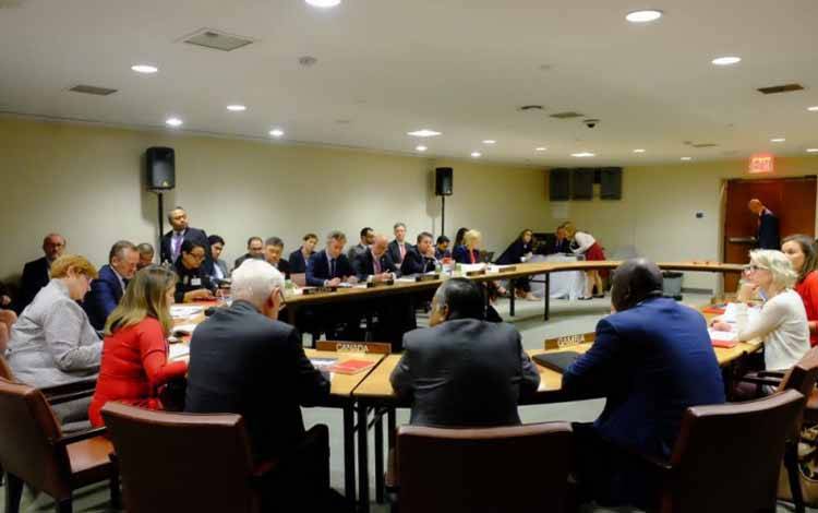 Sejumlah menteri menghadiri pertemuan tingkat menteri yang diinisiasi oleh Kanada untuk membahas situasi di Myanmar di sela-sela kegiatan Sidang Majelis Umum PBB ke-73 di New York, Selasa (25/9) (Kemlu RI)