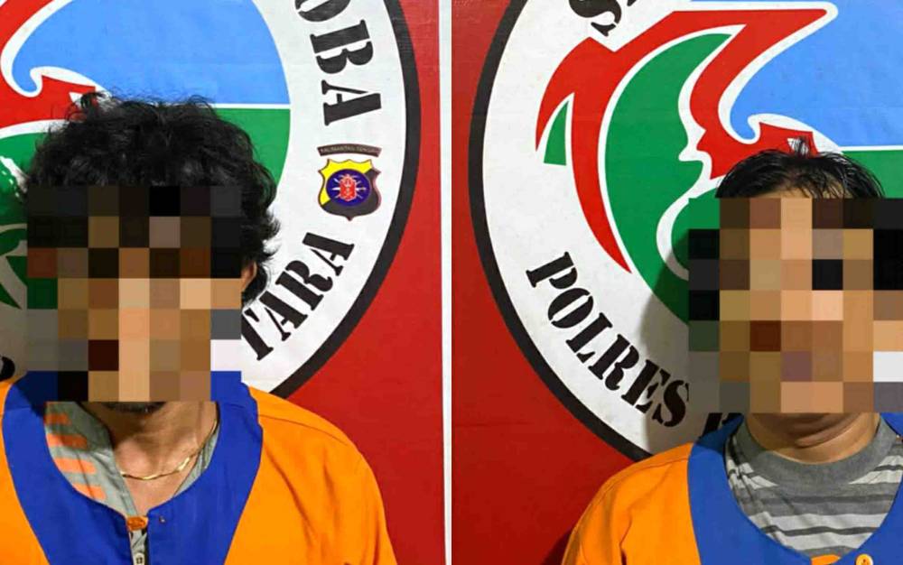 Dua tersangka kasus sabu, AM dan DA yang diamankan Satresnarkoba Polres Barito Utara. (FOTO : DHANI)