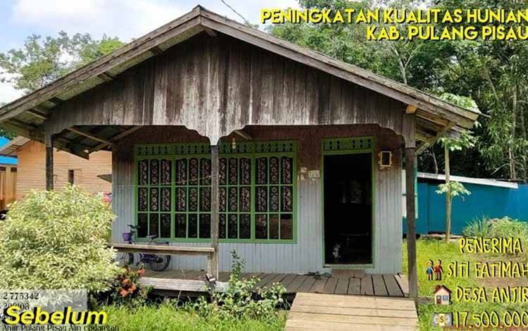Rumah Siti Fatimah yang berhak mendapatkan bantuan stimulan perumahan swadaya di Desa Anjir Kabupaten Pulang Pisau. (FOTO: IST)