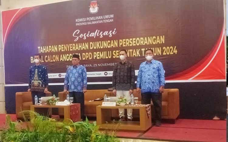 Sosialisasi tahapan dukungan perseorangan Bakal calon anggota DPD pada Pemilu serentak 2024, Selasa, 29 November 2022. (POTO : PARLIN TAMBUNAN)
