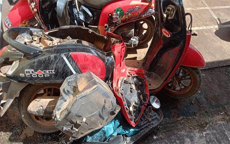 Motor korban kecelakaan di kecamatan Parenggean Kotim