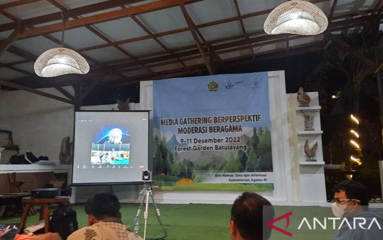 Suasana pertemuan media digelar Kementerian Agama di Bogor, Jawa Barat, Sabtu (10/12/2022). (ANTARA/Asep Firmansyah)