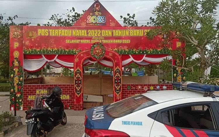Pos Terpadu yang didirikan Polres Kapuas di Jalan Trans Kalimantan atau tepatnya di Taman Askari Kuala Kapuas. (FOTO: IST)
