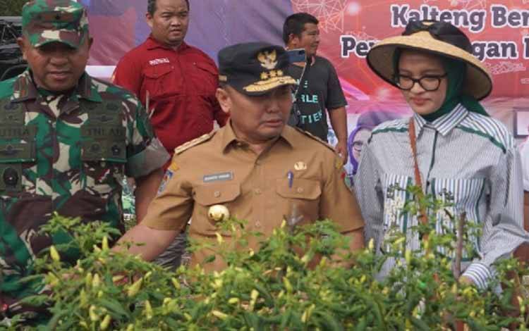 Gubernur Kalimantan Tengah, Sugianto Sabran saat meninjau lokasi program Gertam Babe Kalteng, Selasa, 27 Desember 2022. (FOTO: IST)