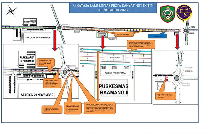 Rekayasa lalu lintas area Terowongan Nur Mentaya dalam rangka HUT Kotim Ke-70 (FOTO: DISHUB KOTIM)
