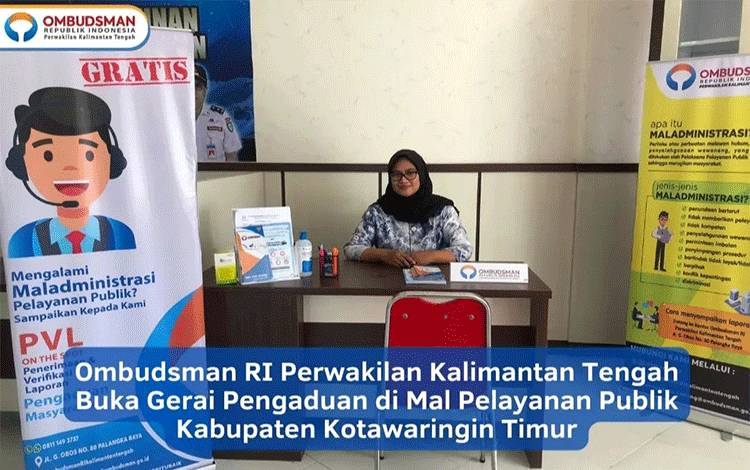 Salah satu gerai pengaduan di Mal Pelayanan Publik Habaring Hurung Kabupaten Kotawaringin Timur (Foto: Ombudsman RI Perwakilan Kalteng)