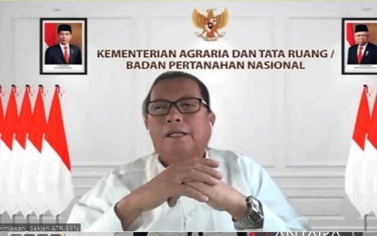 Sekretaris Jenderal Kementerian ATR/BPN, Himawan Arief Sugoto saat menghadiri "Rapat Sinkronisasi Program Kegiatan dan Penyusunan Target Penerimaan Negara Bukan Pajak (TPNBP) Tahun Anggaran 2024" di Jakarta, Kamis (18/1/2023) (ANTARA/Ho/Kementerian ATR/BPN)