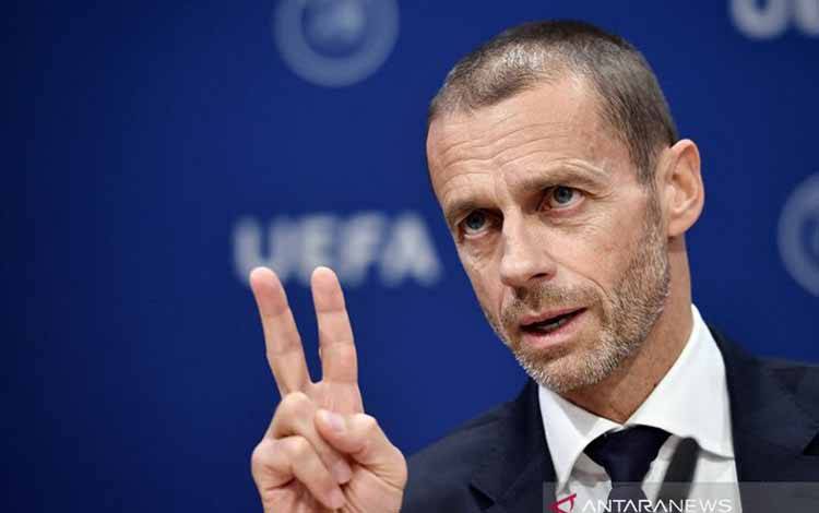 Presiden UEFA Aleksander Ceferin. ANTARA/AFP/Fabrice Coffrini/aa. (AFP/FABRICE COFFRINI)