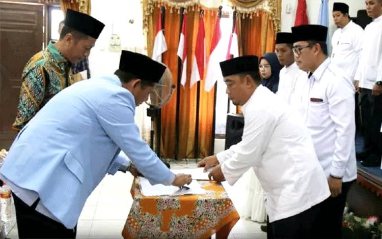 Pelantikan dan pengukuhan pengurus DPD BKPRMI Kabupaten Barito Utara periode 2022-2026, Minggu 29 Januari 2023.(foto: Dhani)