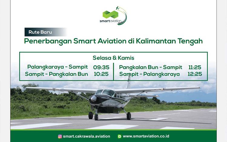 Brosure jadwal Rute Baru Smart Aviation.
