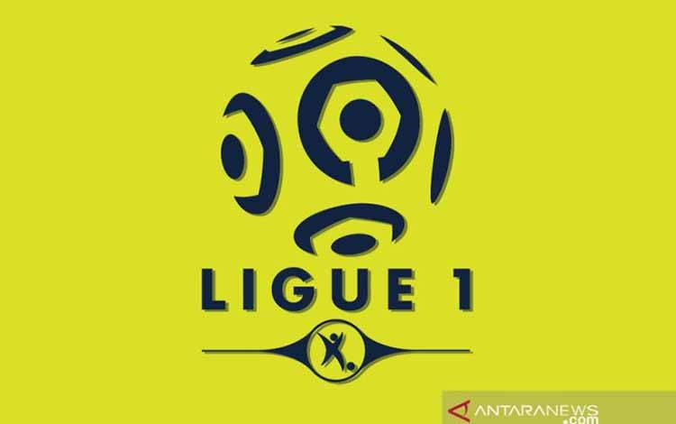 Logo kompetisi sepak bola Liga 1 Prancis. (ANTARA/Gilang Galiartha)