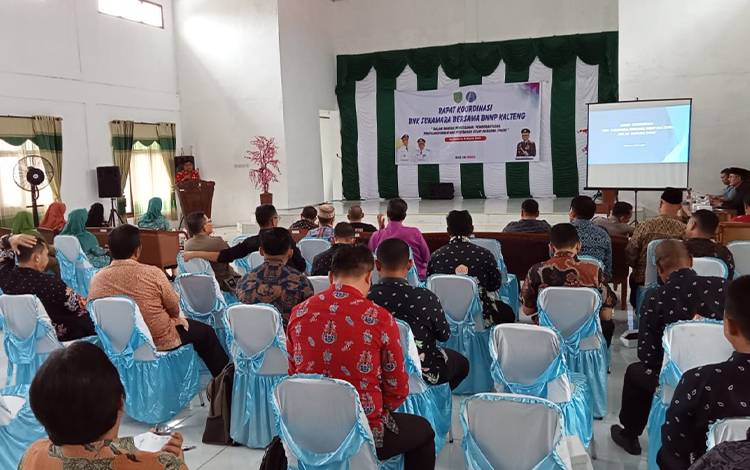 Pelaksanaan rapat koordinasi BNK Sukamara bersama BNNP Kalimantan Tengah di aula SMP Negeri 1 Sukamara, Kamis, 9 Maret 2023. (FOTO: NORHASANAH)