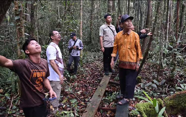 Wabup Kapuas, HM Nafiah Ibnor saat kunjungi Stasiun Penelitian Orangutan Tuanan, Desa Tumbang Mangkutup, Kecamatan Mantangai, baru-baru ini. (FOTO: IST)