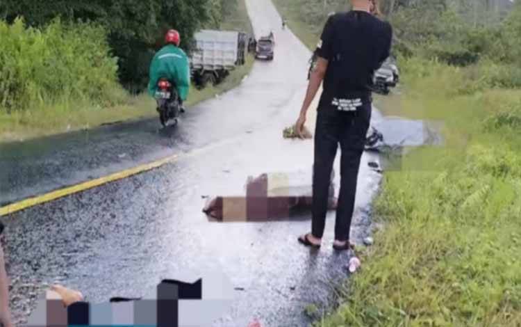 Kecelakaandi Jalan Lintas Palangka Raya - Buntok, Desa Bukit Batu, Kecamatan Mantangai pada Rabu sore, 15 Maret 2023. (FOTO: IST)