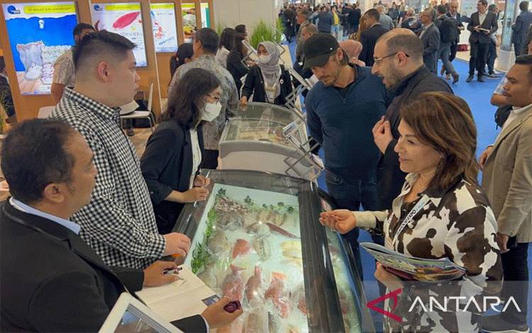 KKP tingkatkan ekspor ke Uni Eropa dengan ikut serta dalam pameran Seafood Expo Global 2023 di Barcelona, Spanyol pada 25-27 April 2023. ANTARA/ (Humas KKP)