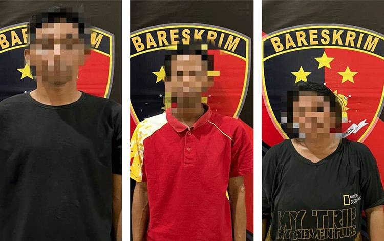 Tiga pelaku pencurian sarang wallet berhasil diamankan personel Resmob Polres Seruyan (foto : Polres Seruyan)