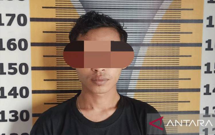 Seorang pria MH (26) pelaku pengedar narkotika jenis sabu ditahan di Polres Tebing Tinggi. (ANTARA/HO-Humas Polres Tebing Tinggi).