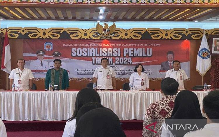 Kegiatan sosialisasi Pemilu 2024 yang dilaksanakan di Puruk Cahu, Kamis (22/6/2024). ANTARA/Supriadi