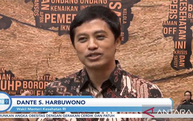 Tangkapan layar - Wakil Menteri Kesehatan RI Dante Saksono Harbuwono saat menjadi pembicara dalam agenda Dialog FMB9 tentang Obesitas diikuti dalam jaringan di Jakarta, Senin (24/7/2023). (ANTARA/Andi Firdaus).
