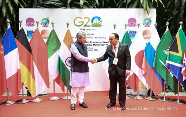 Menteri Komunikasi dan Informatika Budi Arie Setiadi saat menghadiri DEMM G20 India. (ANTARA/HO-Kementerian Komunikasi dan Informatika)