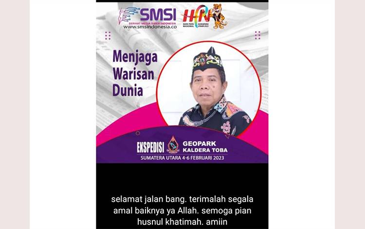 Ucapan duka dan belasungkawa dari Pemimpin Redaksi Borneonews, Parianto Marman melalui story WhatsApp, Rabu, 6 September 2023 malam. (FOTO: TESTI PRISCILLA)