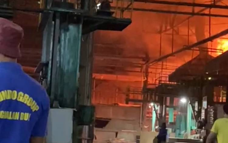 Tangkapan layar video kebakaran di PT. Korindo Ariabimasari Pangkalan Bun. (FOTO: DANANG)