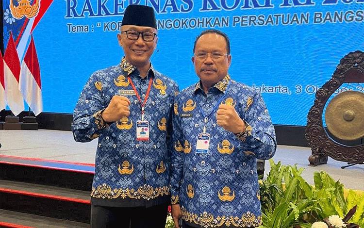 Sekretaris Daerah Provinsi Kalteng H. Nuryakin bersama Ketua Umum DP KORPRI Nasional Zudan Arif Fakrulloh. (FOTO: IST)/