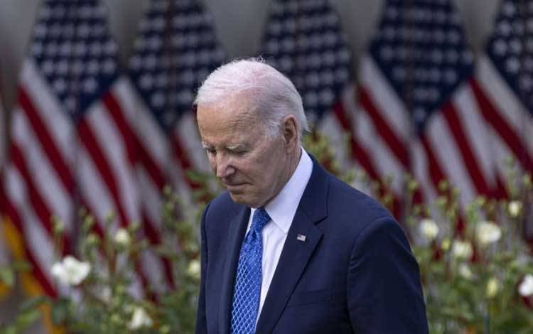 Presiden AS Joe Biden saat menghadiri suatu acara di Gedung Putih di Washington DC, pada 24 April 2023. (ANTARA/Xinhua/Aaron Schwartz.)