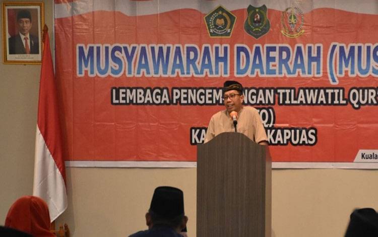 Asisten III Setda Kapuas, Ahmad M Saribi saat membuka Musda ke-2 LPTQ Kabupaten Kapuas. (FOTO: IST)