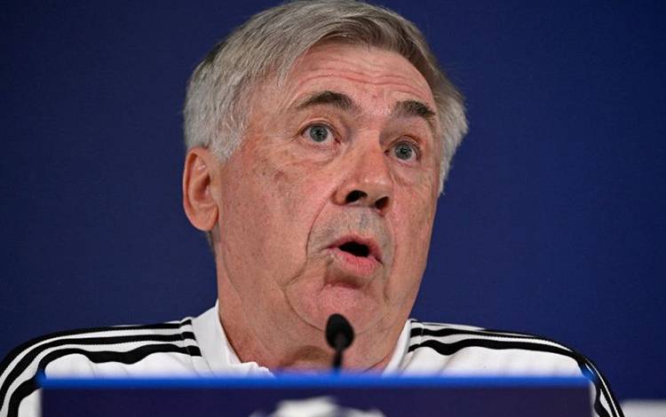 Pelatih Real Madrid Carlo Ancelotti . (AFP/JAVIER SORIANO)