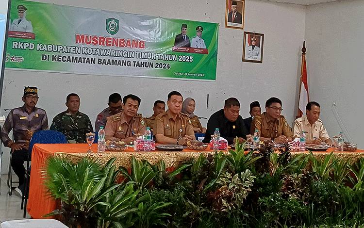 Musrenbang RKPD Kabupaten Kotawaringin Timur tahun 2025 di Kantor Kecamatan Baamang, Selasa, 30 Januari 2024. (FOTO: DEWIP)