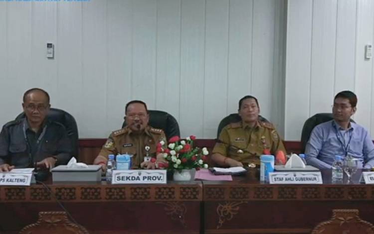 BPS dan Pemprov Kalteng sampaikan Pertumbuhan Ekonomi Kalimantan Tengah Triwulan IV-2023 pada Senin, 5 Februari 2024. (FOTO: TESTI PRISCILLA)